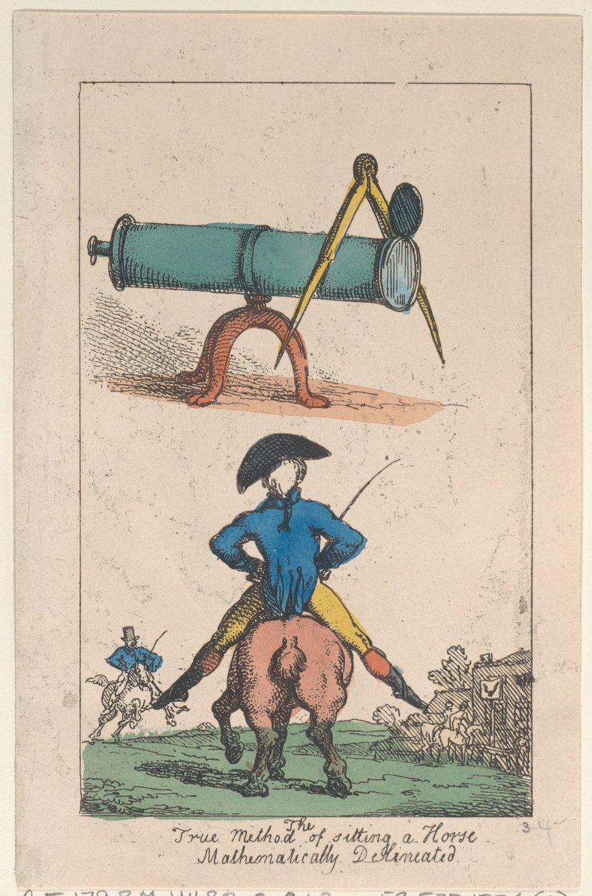Den sanna metoden att sitta en häst, matematiskt avgränsad, 1809., 1809. av Thomas Rowlandson