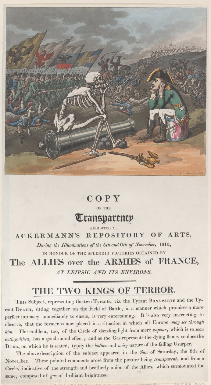 Terrorns två kungar, november 1813, november 1813. av Thomas Rowlandson