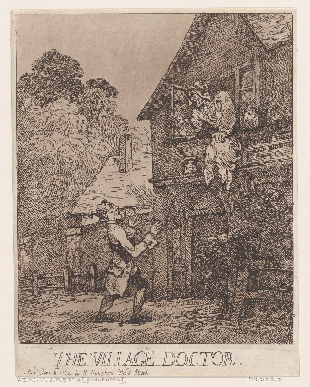 Bydoktorn, 8 juni 1774, 8 juni 1774. av Thomas Rowlandson