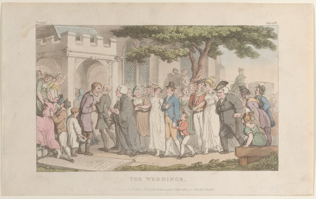 The Weddings, från The Vicar of Wakefield, 1 maj 1817, 1 maj 1817. av Thomas Rowlandson