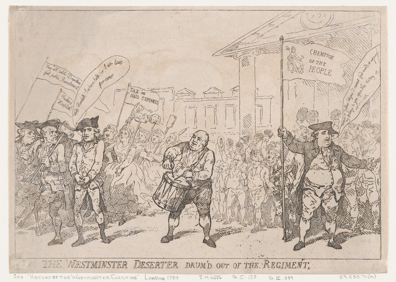 Desertören i Westminster trummade ut ur regementet, 18 maj 1784, 18 maj 1784. av Thomas Rowlandson