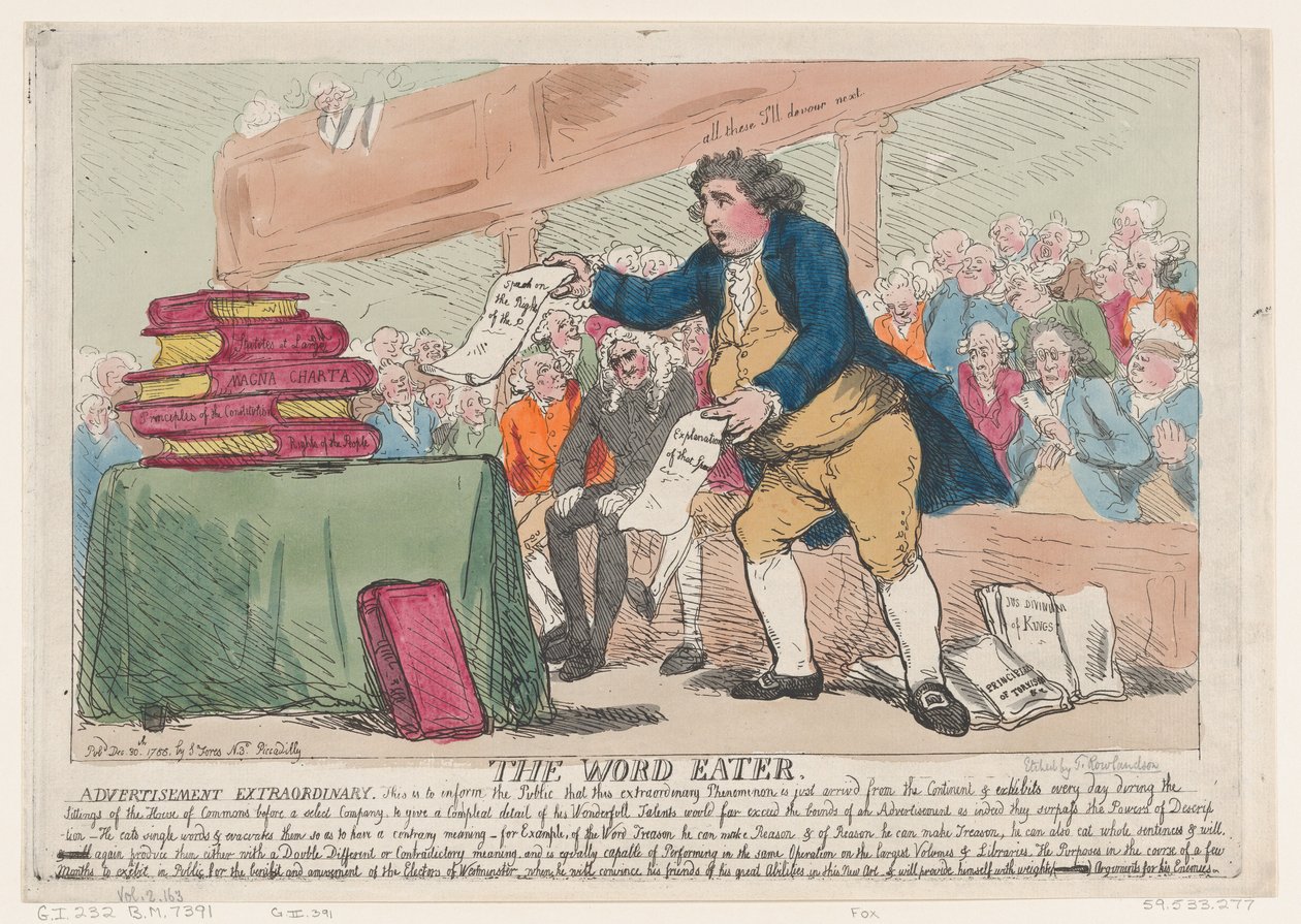Ordätaren, 30 december 1786, 30 december 1786. av Thomas Rowlandson