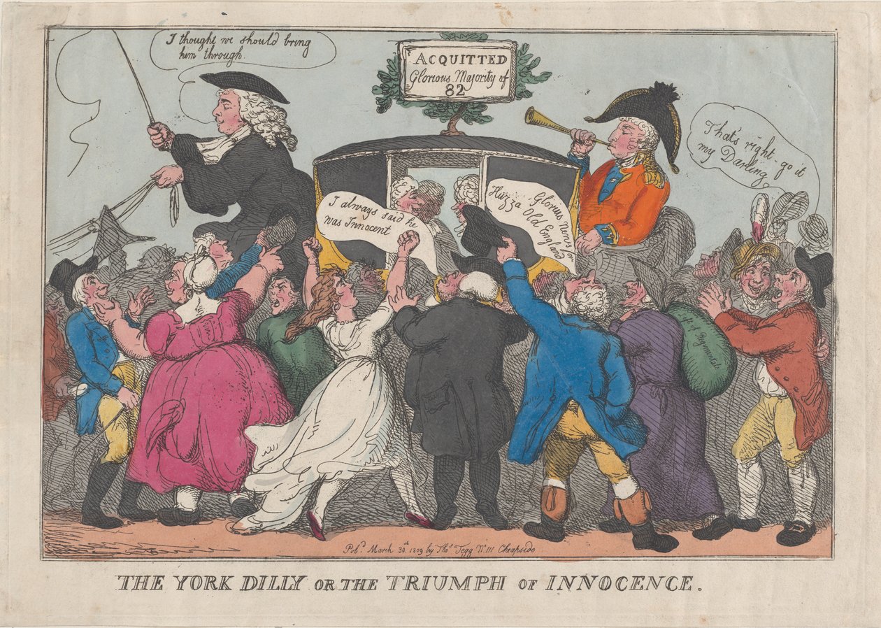 The York Dilly eller The Triumph of Innocence, 26 februari 1809., 26 februari 1809. av Thomas Rowlandson