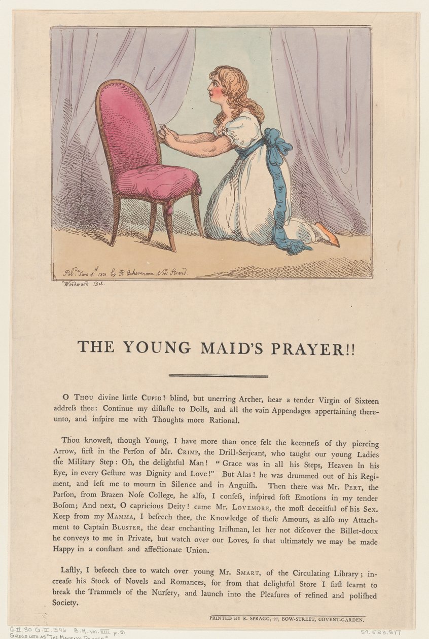 Den unga pigans bön!!, 4 juni 1801., 4 juni 1801. av Thomas Rowlandson