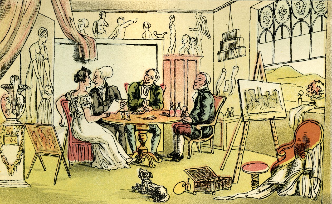 "Konstnärens rum" av Thomas Rowlandson