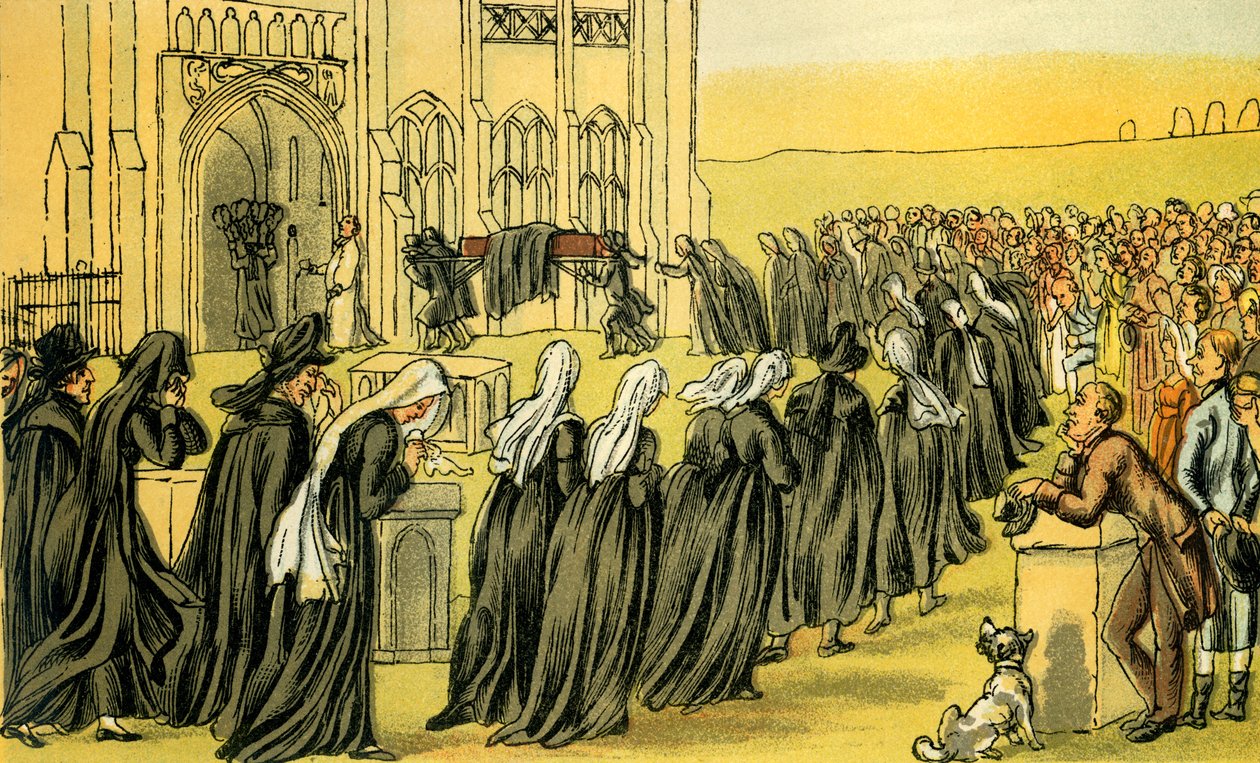 "Syntaxens begravning" av Thomas Rowlandson