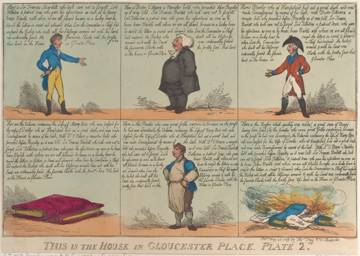 Detta är huset i Gloucester Place, skylt 2, 26 maj 1809., 26 maj 1809. av Thomas Rowlandson