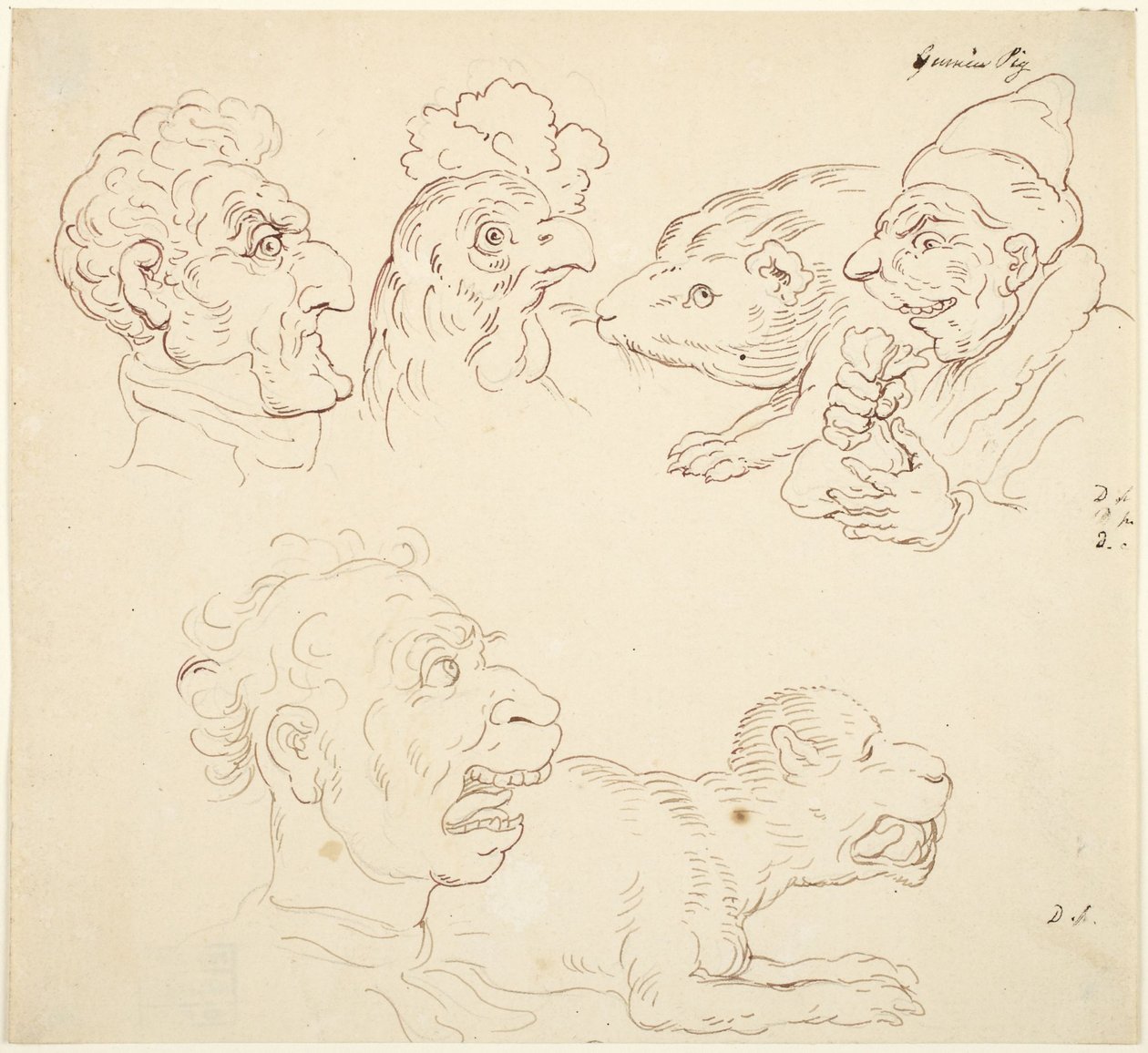 Tre karikatyrer av Thomas Rowlandson