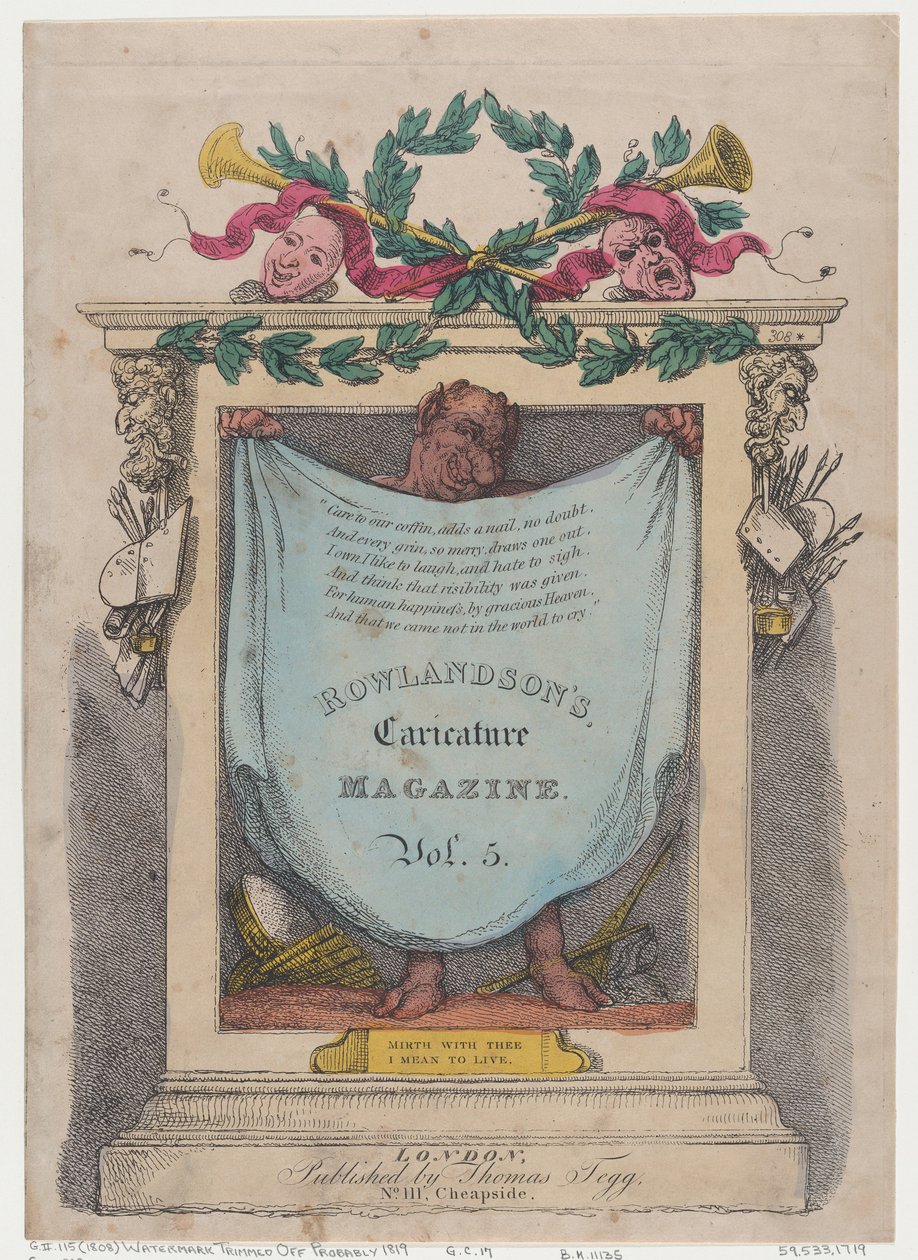 Titelsida, Rowlandsons Caricature Magazine, Vol. 5, 1808., 1808. av Thomas Rowlandson