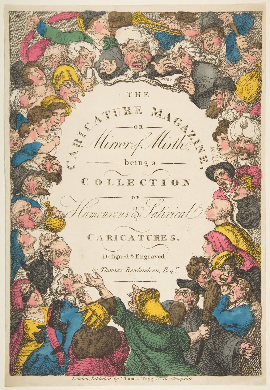 Titelsida, The Caricature Magazine, eller Mirror of Mirth, 19 november 1808. av Thomas Rowlandson