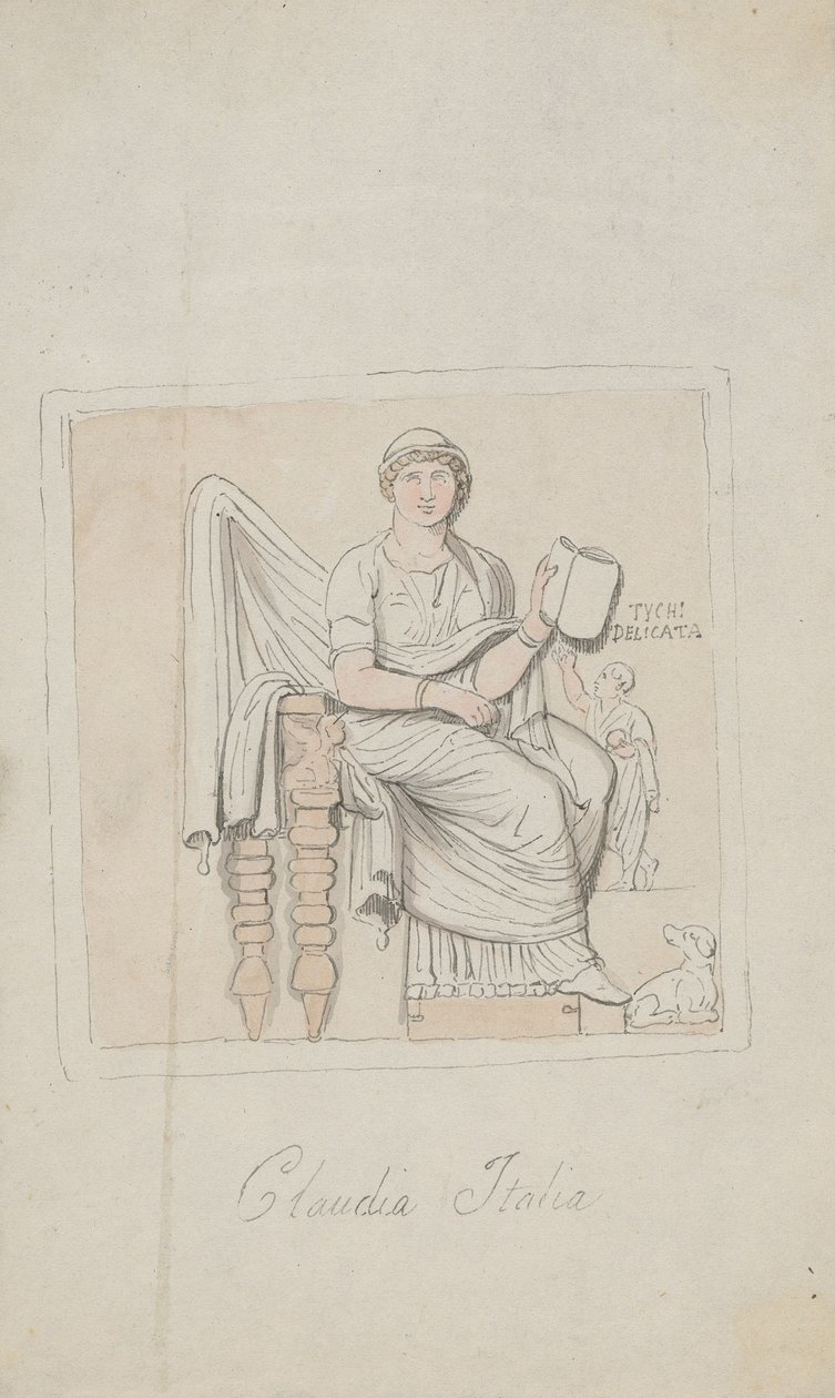 Tombstone, Claudia Italia som musikens allegori av Thomas Rowlandson