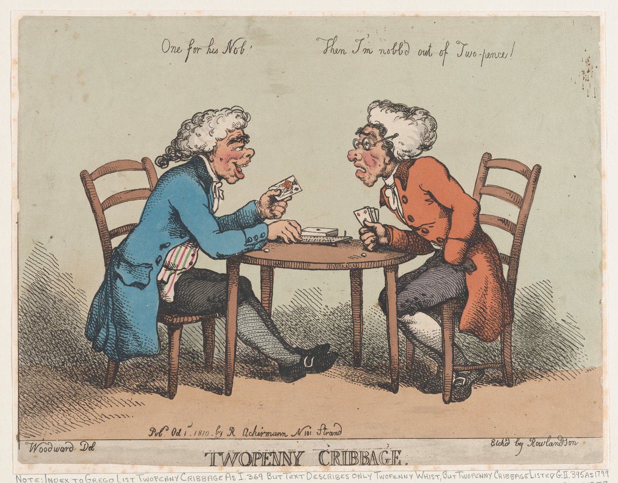 Two Penny Cribbage, 1 oktober 1810, 1 oktober 1810. av Thomas Rowlandson