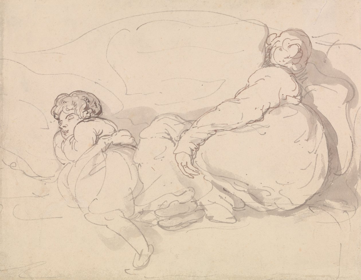 Två sovande figurer av Thomas Rowlandson