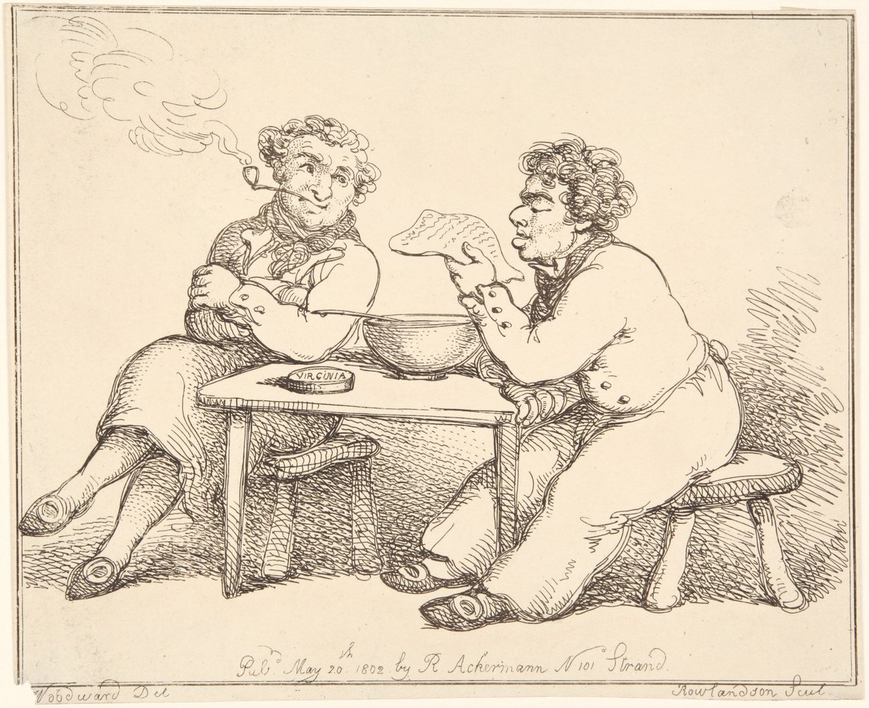 Två män vid bordet av Thomas Rowlandson