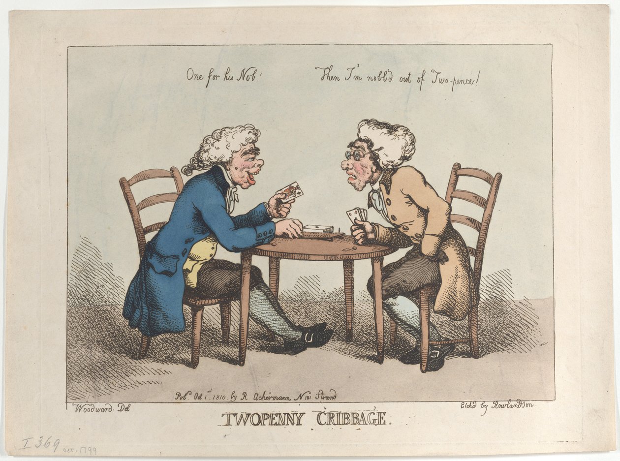 Twopenny Cribbage, [1 oktober 1799], återutgiven 1810., [1 oktober 1799], återutgiven 1810. av Thomas Rowlandson