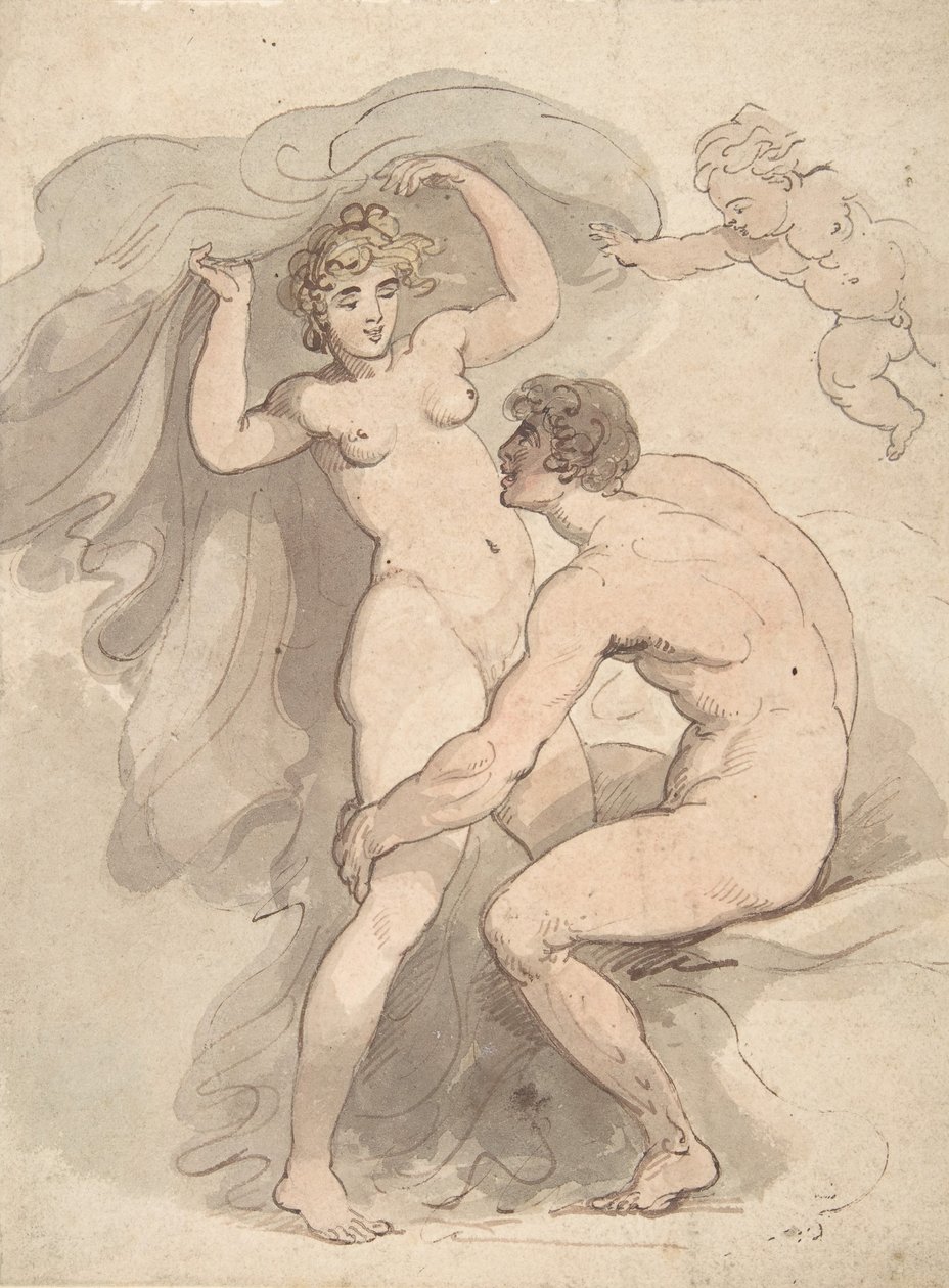 Venus, Anchises och Amor, 1780-1827. av Thomas Rowlandson