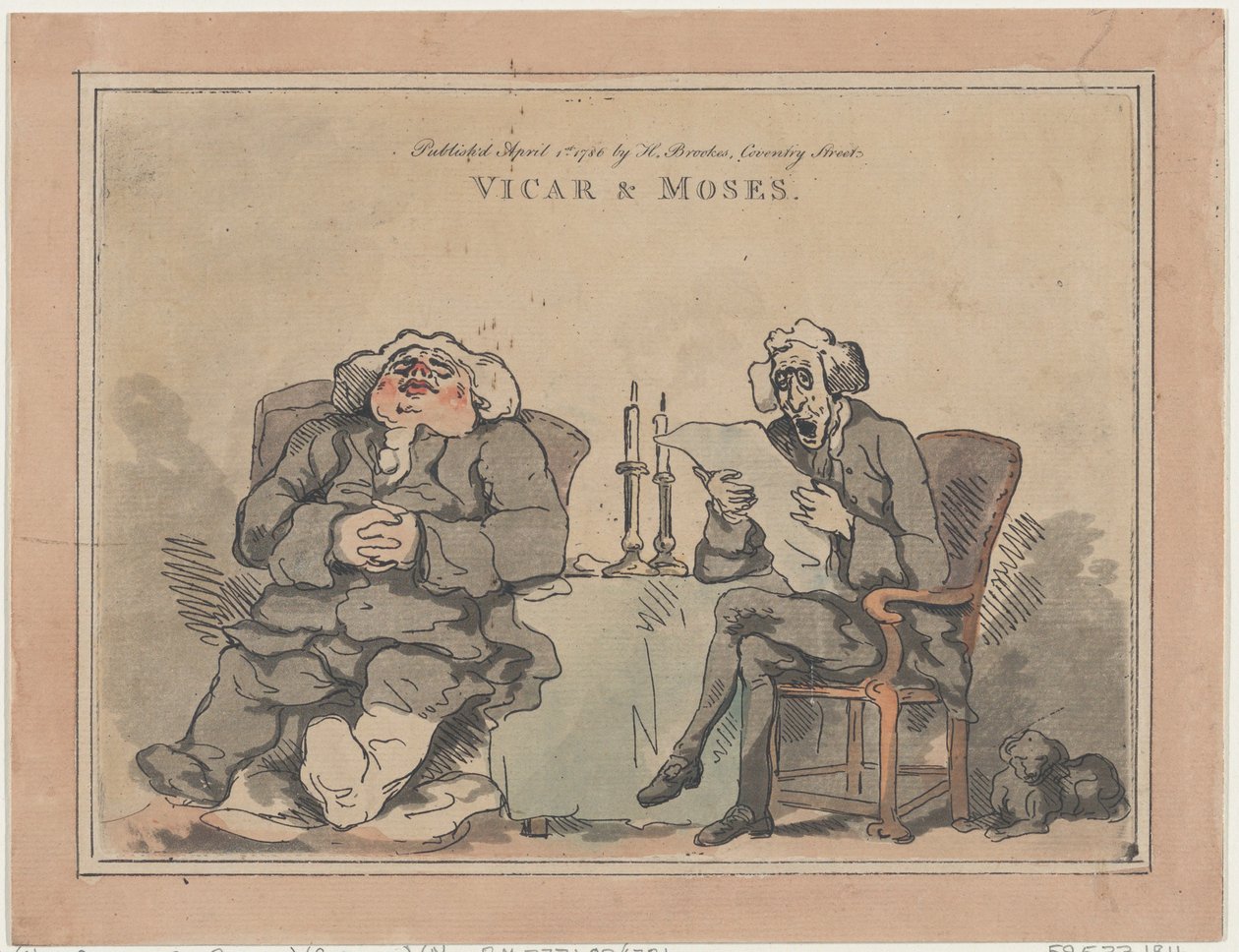 Vicar och Moses, 1 april 1786., 1 april 1786. av Thomas Rowlandson
