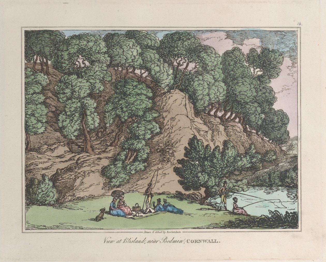 Utsikt på Blisland, nära Bodmin, Cornwall, från Sketches from Nature, 1822., 1822. av Thomas Rowlandson