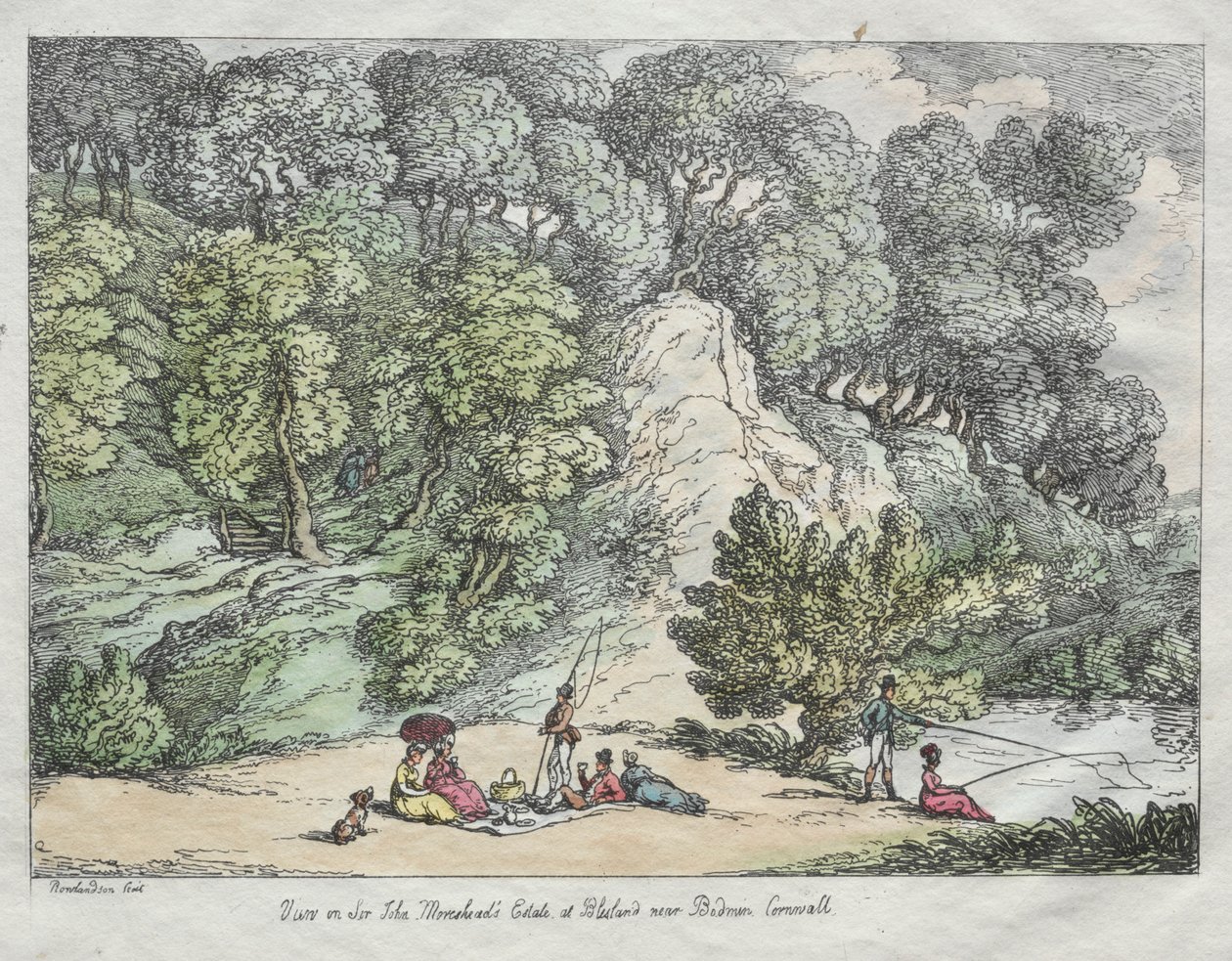Utsikt över Sir John Moresheads Estate vid Blisland nära Bodmin, Cornwall, 1805. av Thomas Rowlandson
