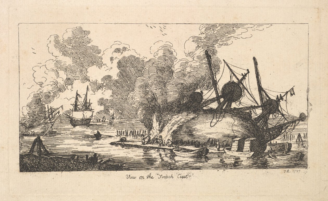 Utsikt över den franska kusten, 1787. av Thomas Rowlandson
