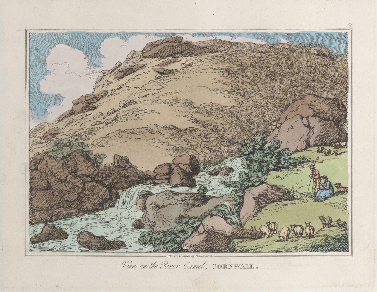 Utsikt över floden Camel, Cornwall av Thomas Rowlandson