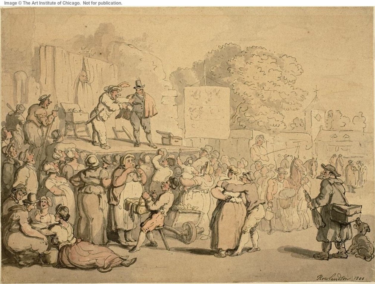 Village Fair: Harlekin och kvacksalvare av Thomas Rowlandson