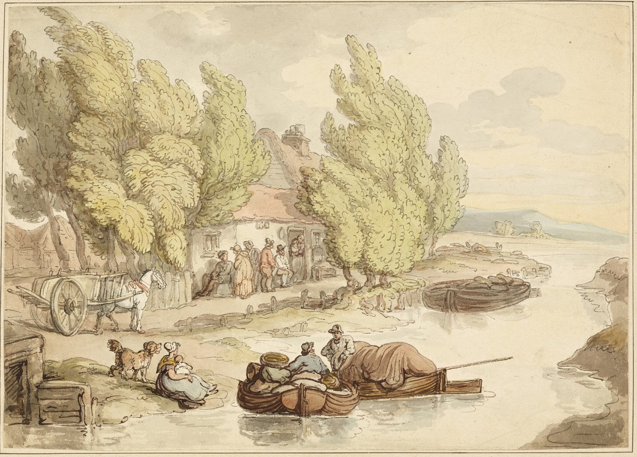 Byn vid floden av Thomas Rowlandson