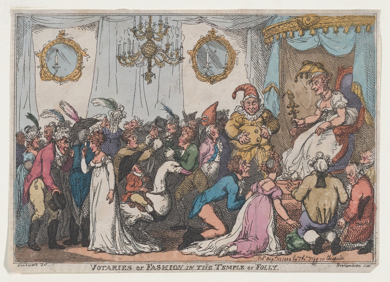Votaries of Fashion in the Temple of Folly, 25 augusti 1808., 25 augusti 1808. av Thomas Rowlandson