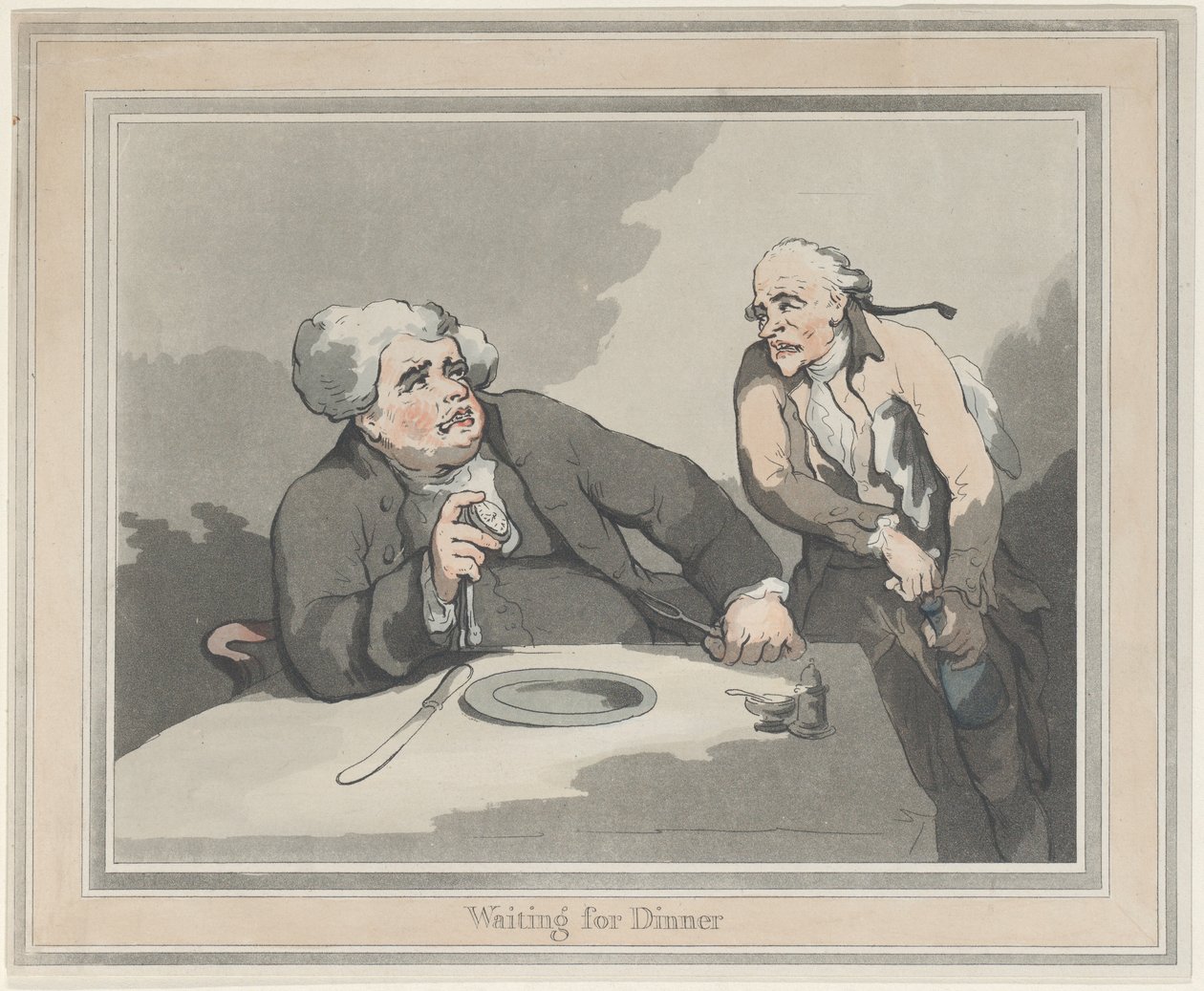 Väntar på middagen av Thomas Rowlandson