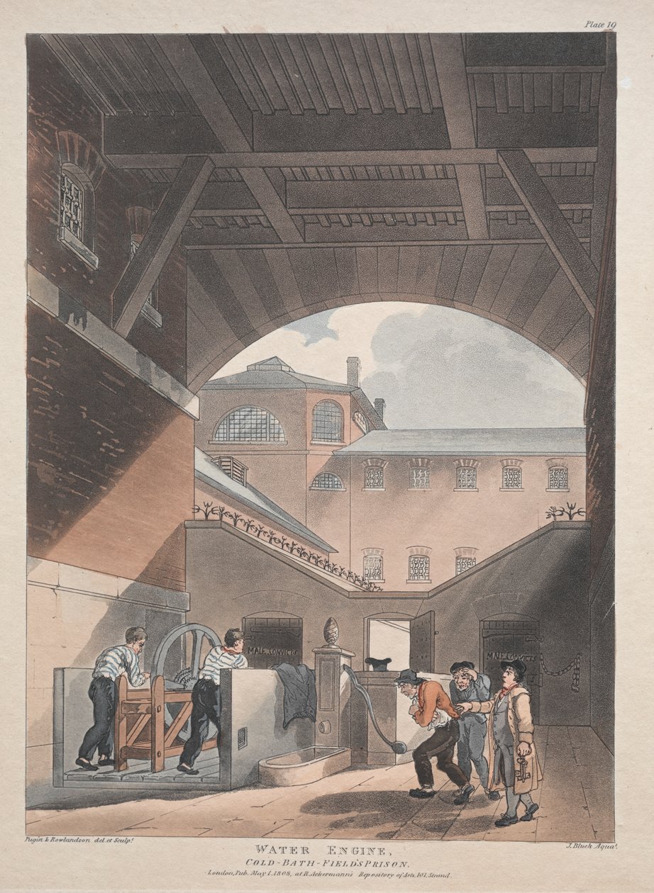 Vattenmotor, Coldbath, Fields Prison av Thomas Rowlandson