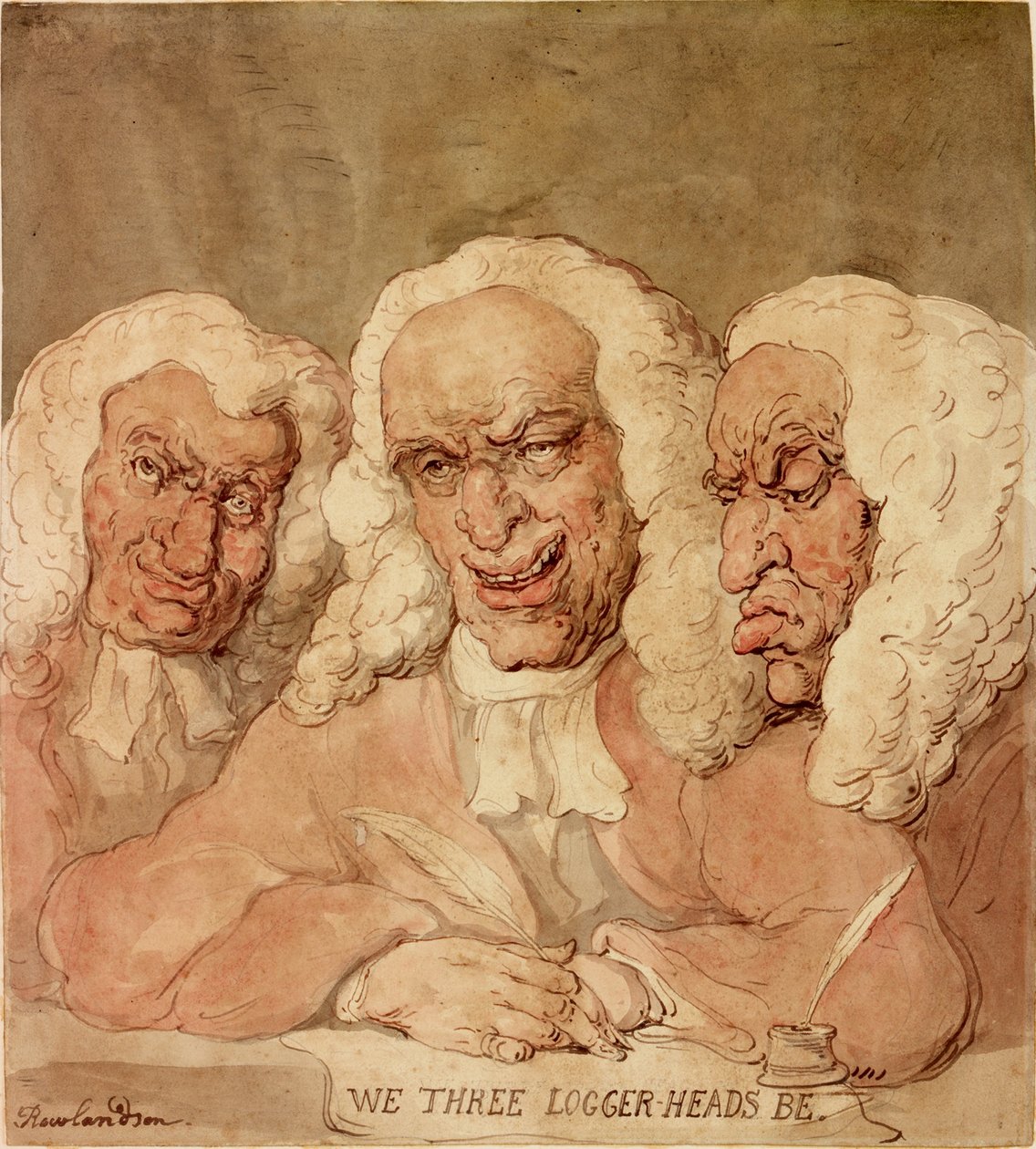 We Three Loggerheads Be, c.1805 (bläck, penna och akvarell på papper) av Thomas Rowlandson