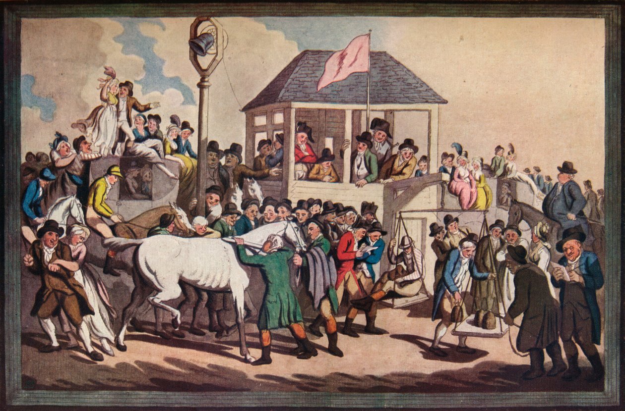Vägning, c1789 av Thomas Rowlandson