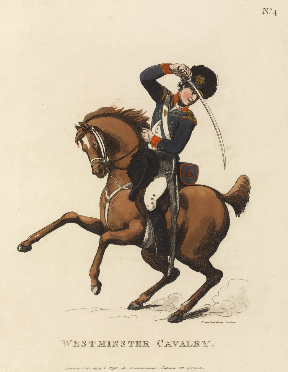 Westminster Cavalry, ca 1799 (färgad akvatint) av Thomas Rowlandson