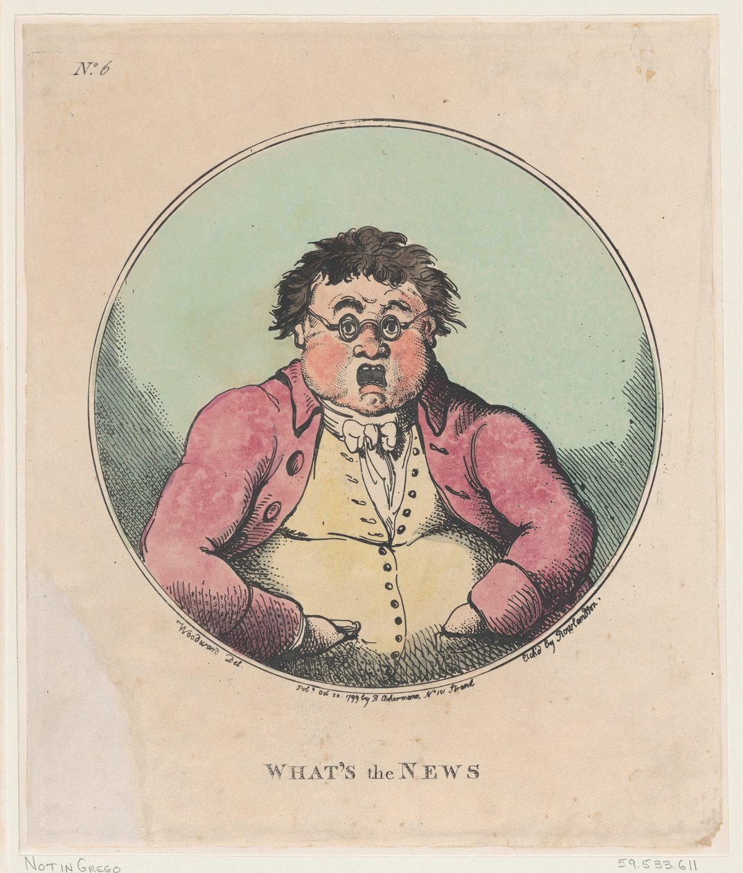 Vad är nyheterna, 20 oktober 1799., 20 oktober 1799. av Thomas Rowlandson