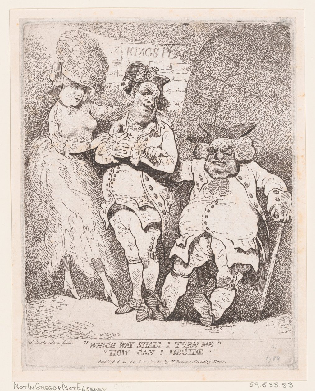 Vilken väg ska jag vända mig Hur kan jag bestämma mig, ca. 1780., ca. 1780. av Thomas Rowlandson