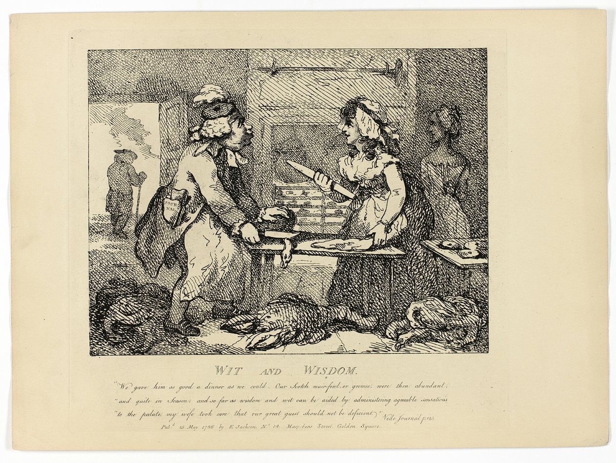 Vits och visdom, från Boswells resa till Hebriderna av Thomas Rowlandson