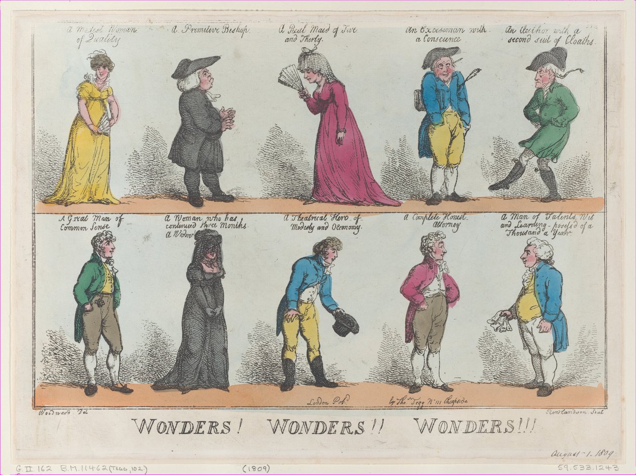 Underverk! Underverk!! Underverk!!!, [1 augusti 1809], nytryck., [1 augusti 1809], nytryck. av Thomas Rowlandson
