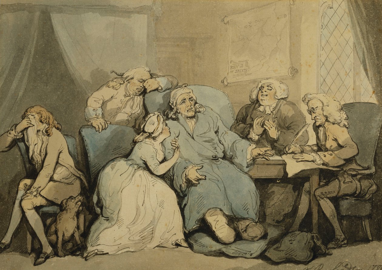 Att skriva testamentet, 1786 av Thomas Rowlandson
