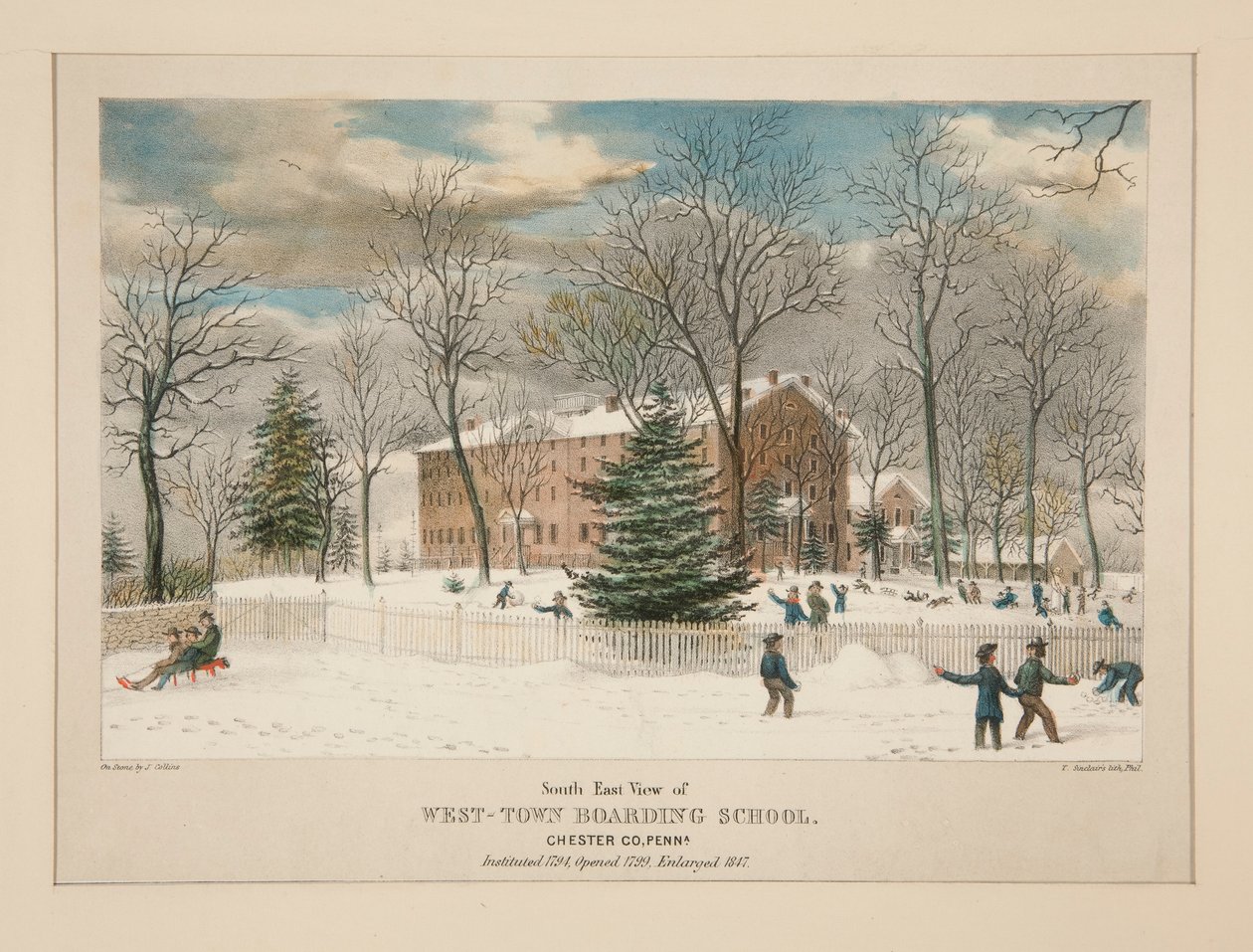 West-Town internatskola (sydöstlig vy), Chester Co., Pa. av Thomas S. Sinclair