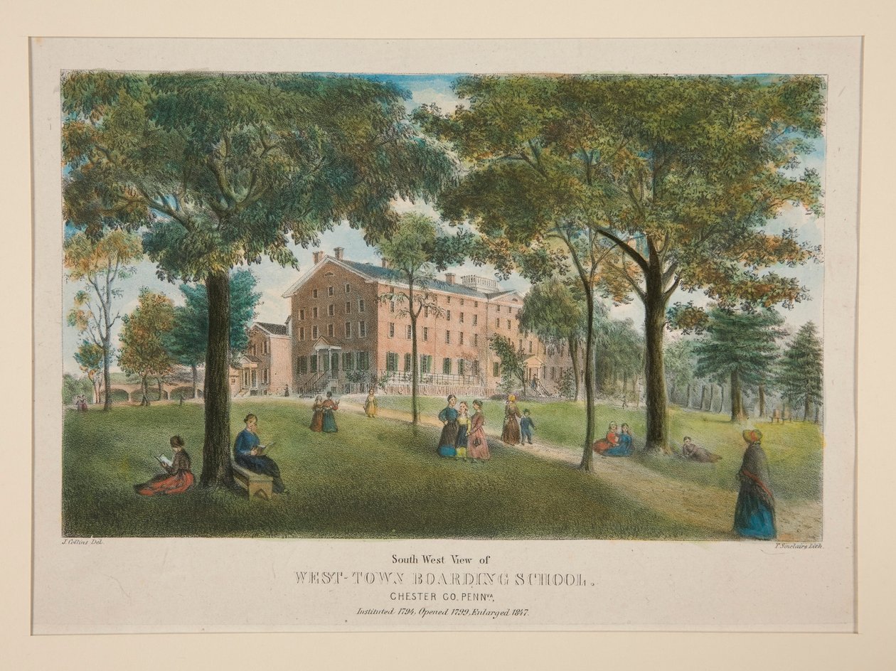 West-Town internatskola (sydvästlig vy), Chester County, Penn. av Thomas S. Sinclair