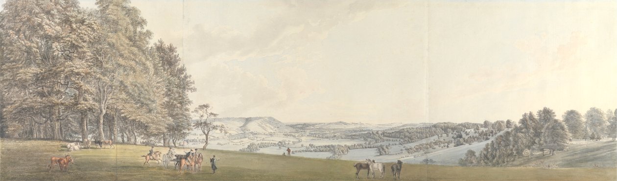 Utsikt över Boxhill från Norbury Park, Surrey av Thomas Sandby