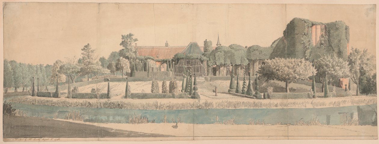 Utsikt över en trädgård av Thomas Sandby