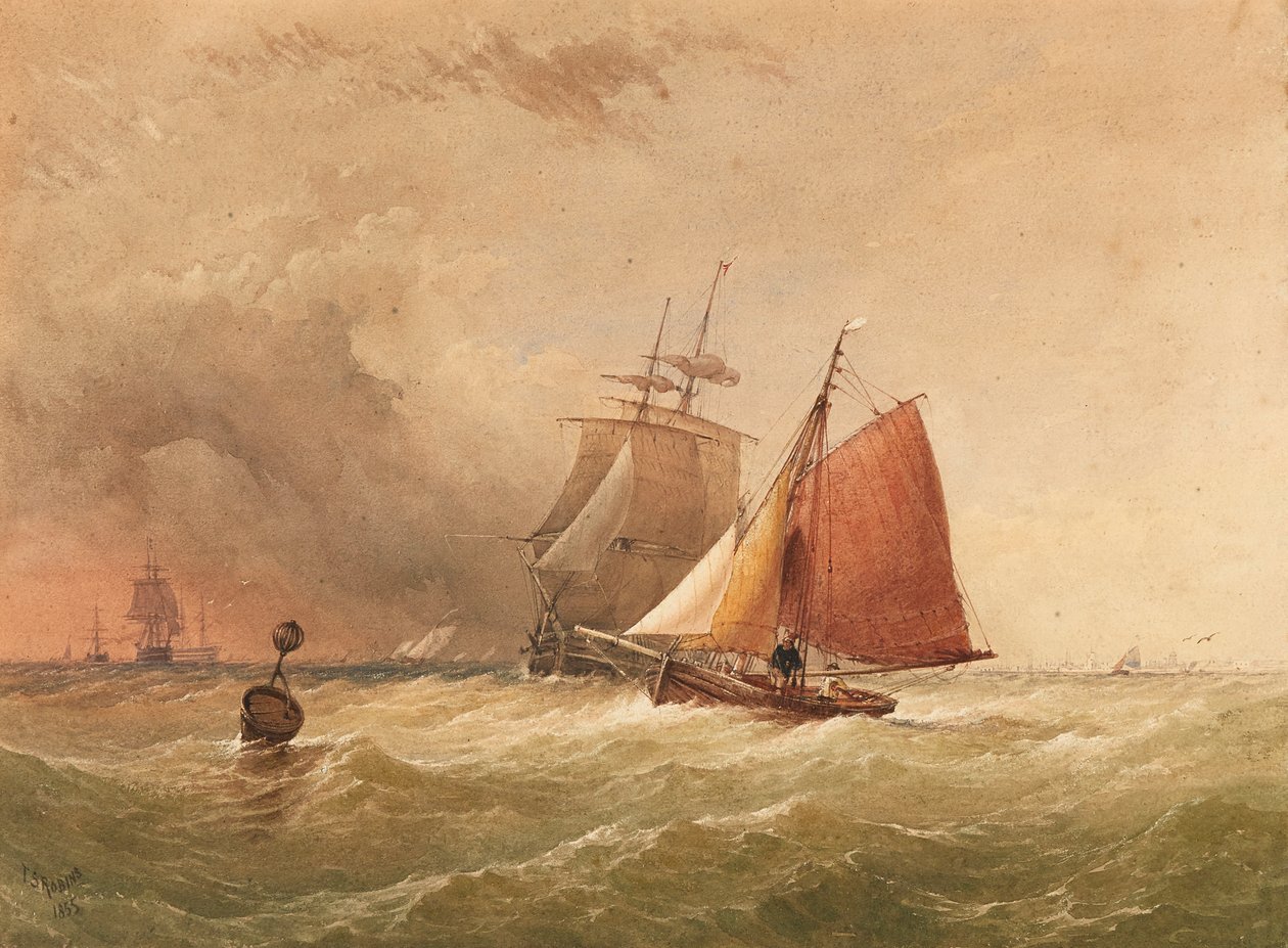 En gräl som närmar sig (akvarell) av Thomas Sewell Robins