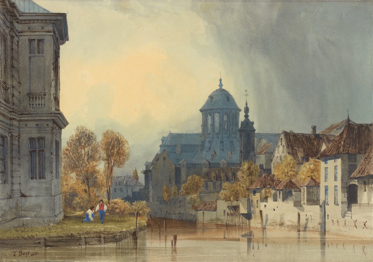 En vy över kyrkan Our Lady of Hanswijk, Mechelen (Malines), Belgien av Thomas Shotter Boys