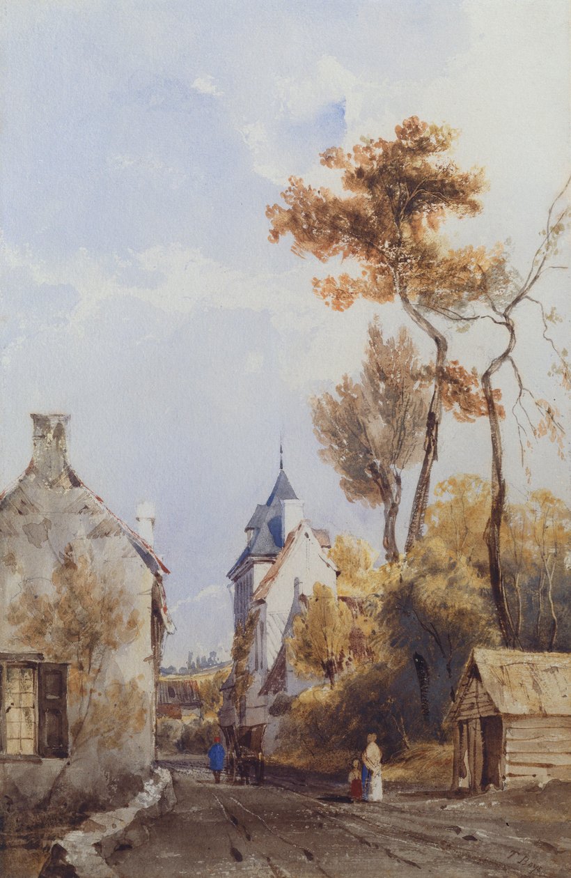 Utsikt över en bygata, Waterloo av Thomas Shotter Boys