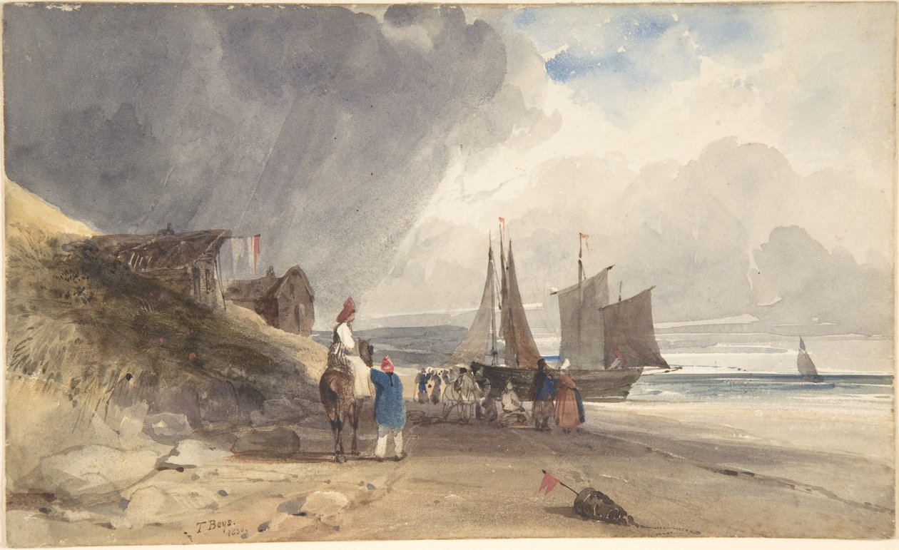 Figurer på en strand i norra Frankrike av Thomas Shotter Boys