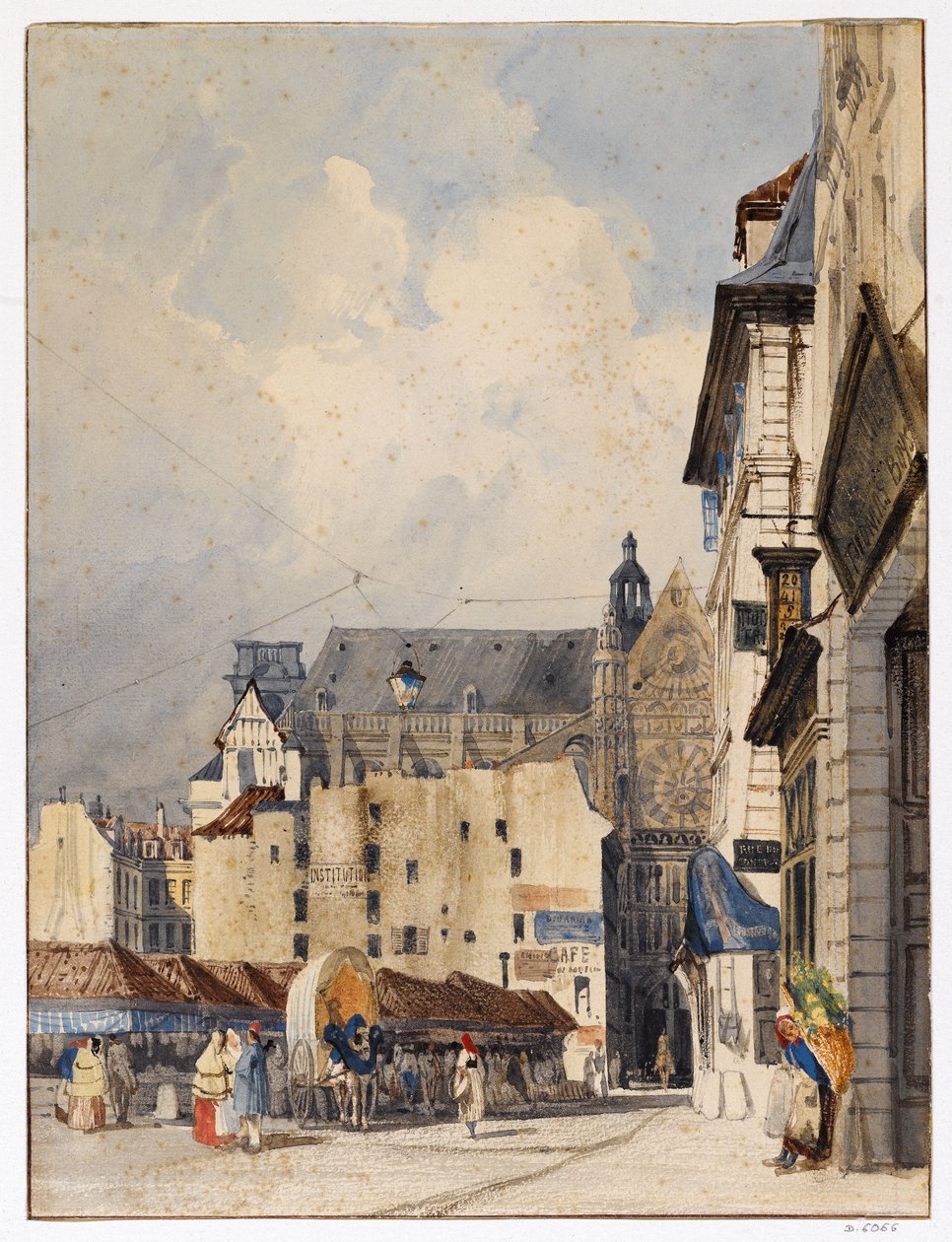 Rue des Prouvaires och Saint-Eustache-kyrkan av Thomas Shotter Boys