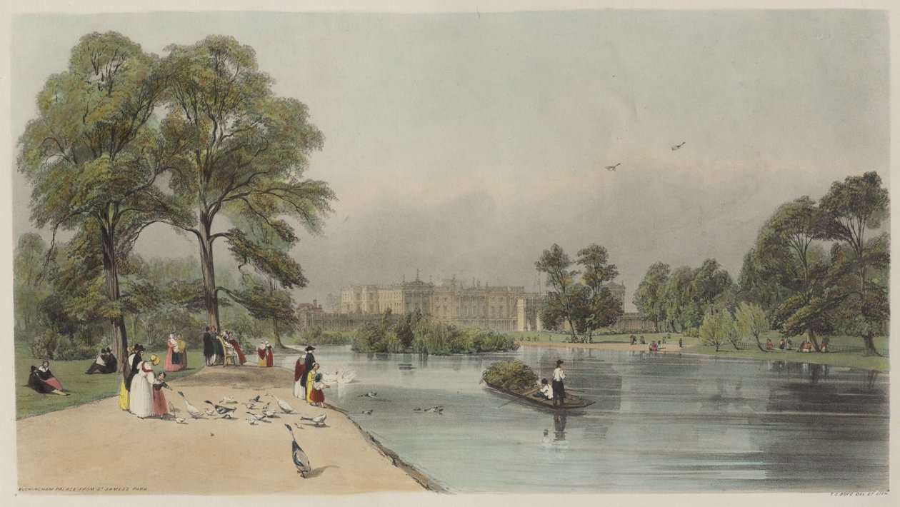 London As It Is: Buckingham Palace, från St. James