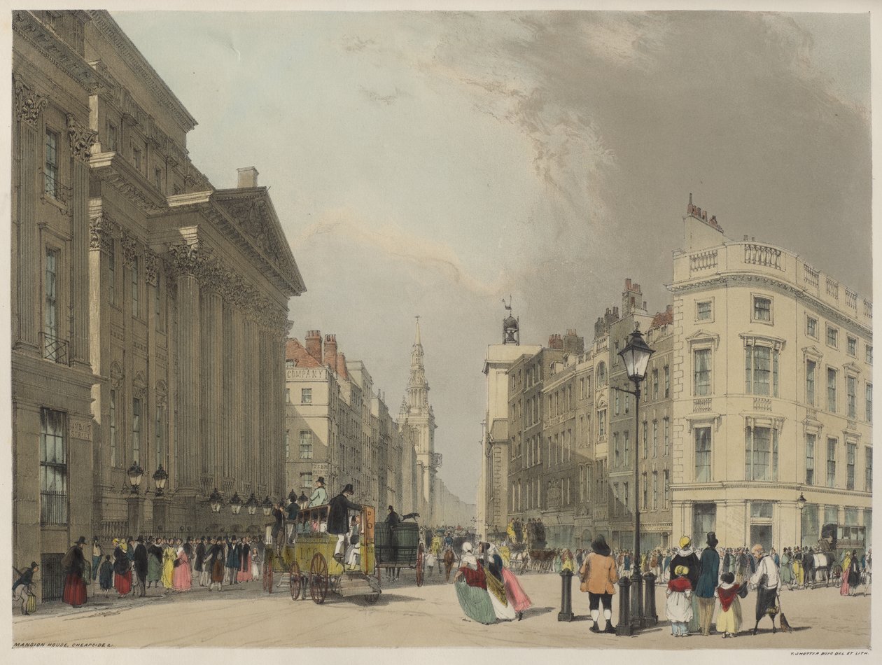 London som det är: Mansion House, Cheapside av Thomas Shotter Boys