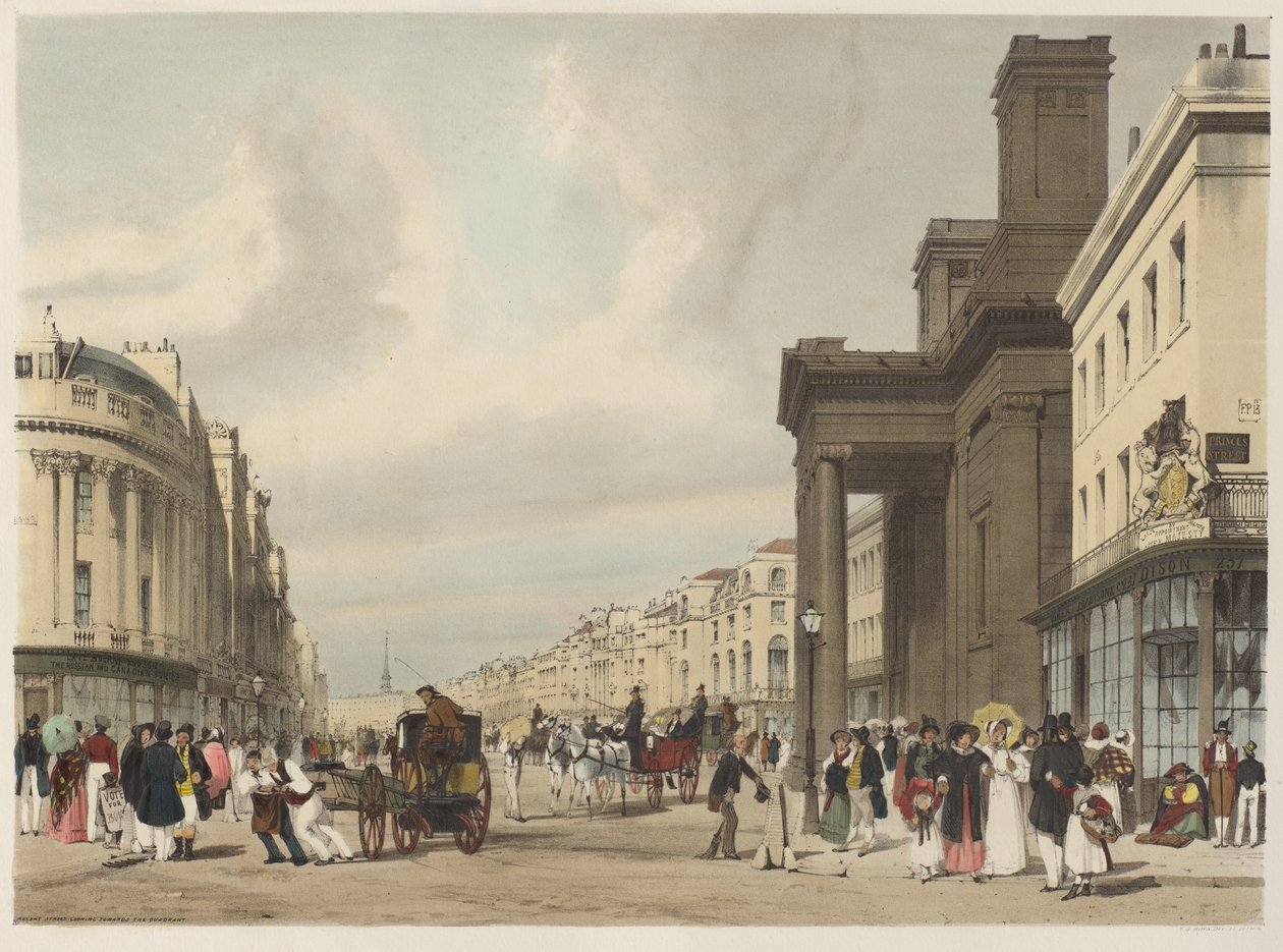 London As It Is: Regent Street, med utsikt mot kvadranten av Thomas Shotter Boys